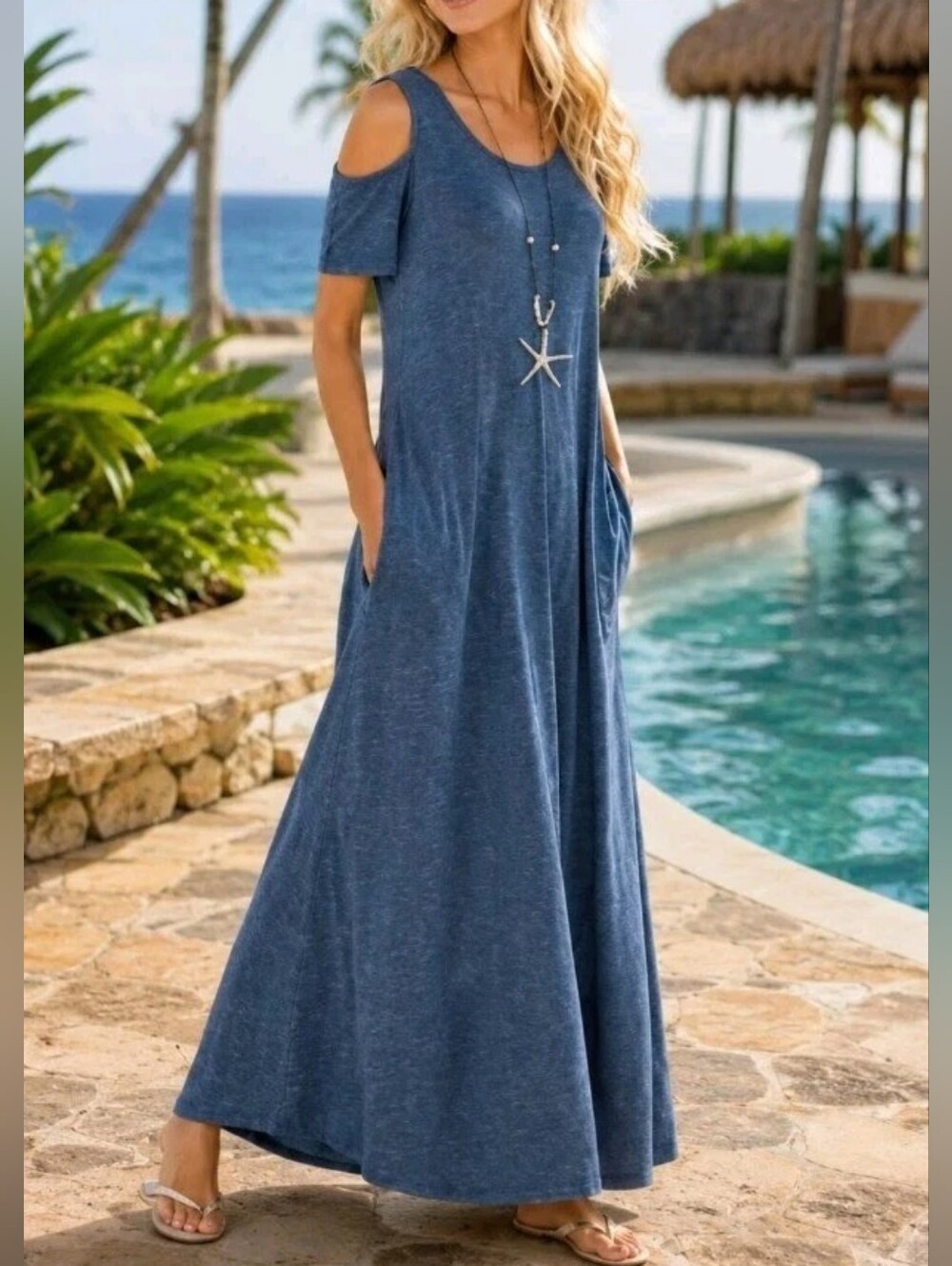 Soft Surroundings Electra Cold Shoulder Maxi Dress Heather Gray New With Tags